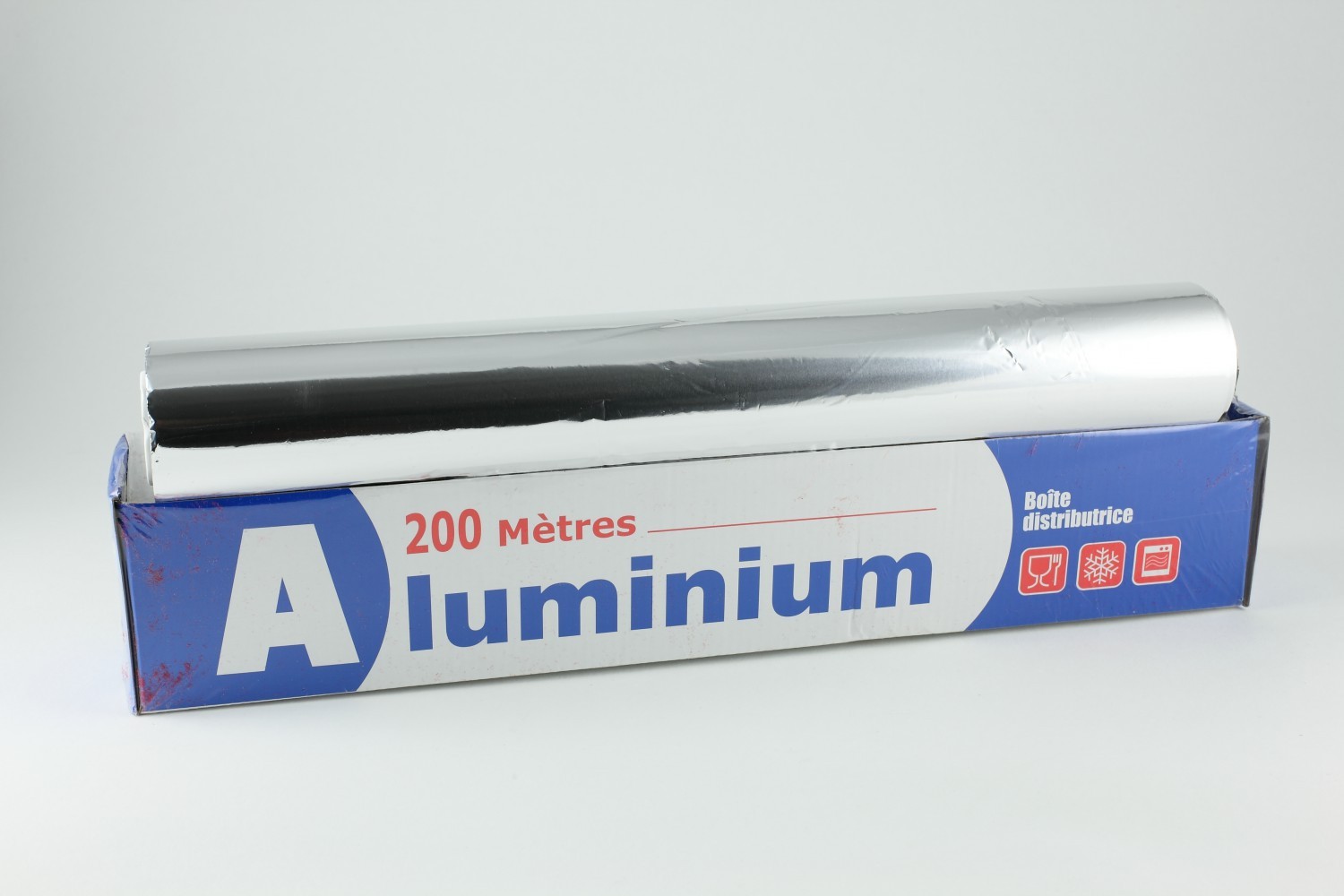 Bobine de papier aluminium en boîte distributrice 45cm x 200M. : :  Epicerie